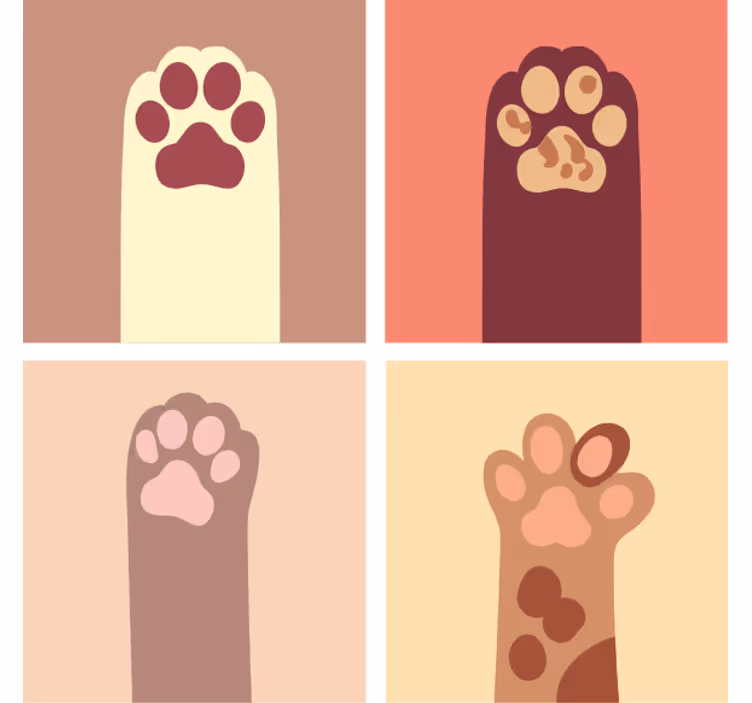 Untersetzer freak mit pfotenabdruck-muster - TenStickers