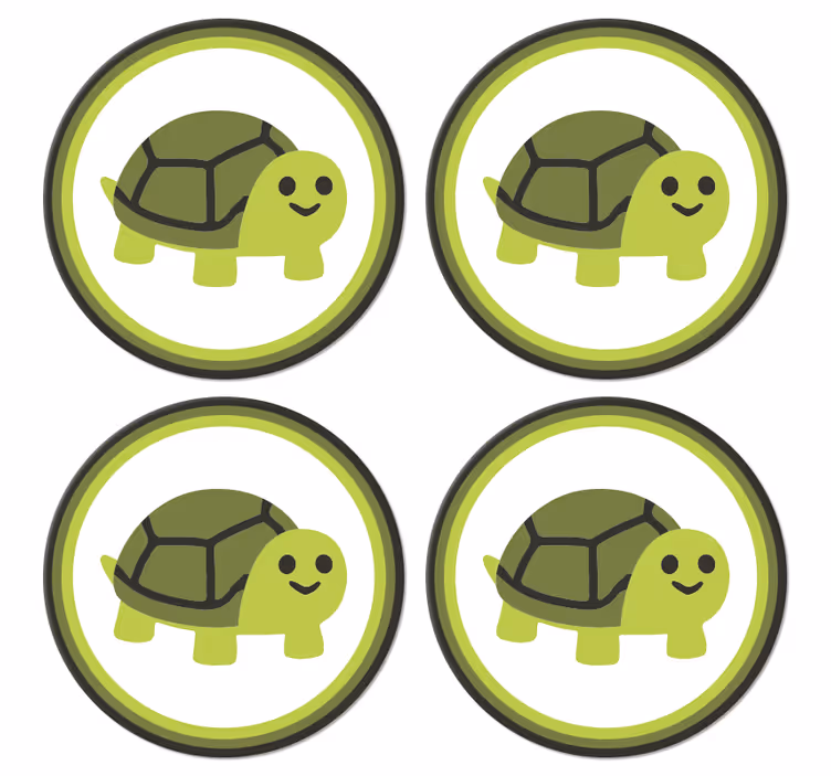 Untersetzer freak mit lächelnder schildkröte grafik - TenStickers