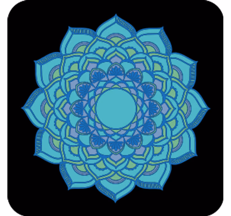 Untersetzer mit filigranem blauen blumenmuster - TenStickers