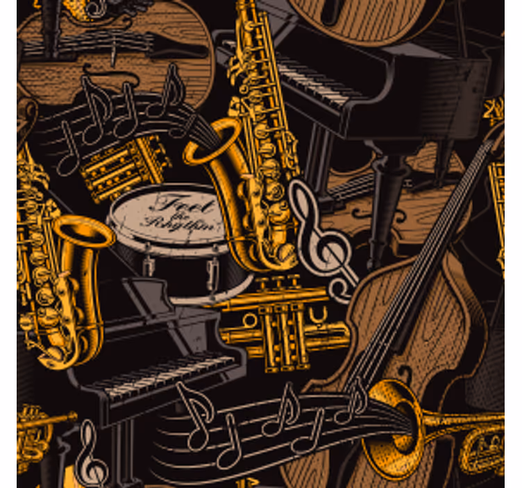 Untersetzer freak mit muster von musikinstrumenten - TenStickers