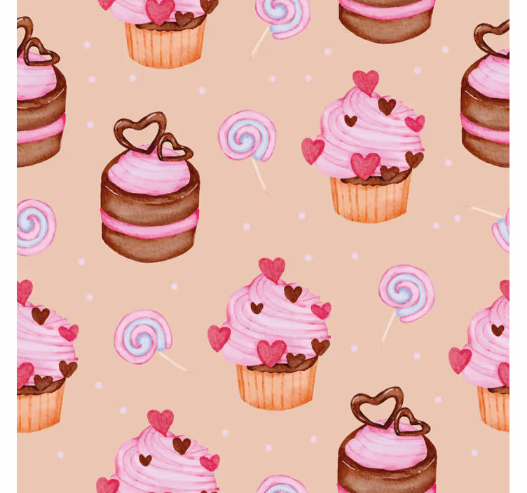 Untersetzer personalisiert mit süßem cupcake-muster - TenStickers