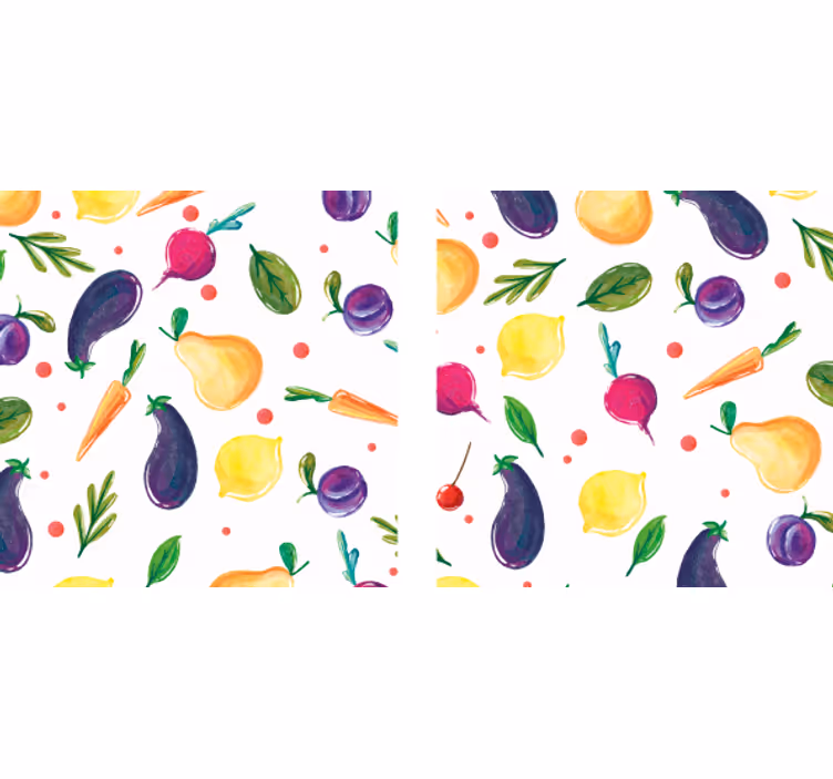 Untersetzer Modern Mehrere früchte und gemüse - TenStickers