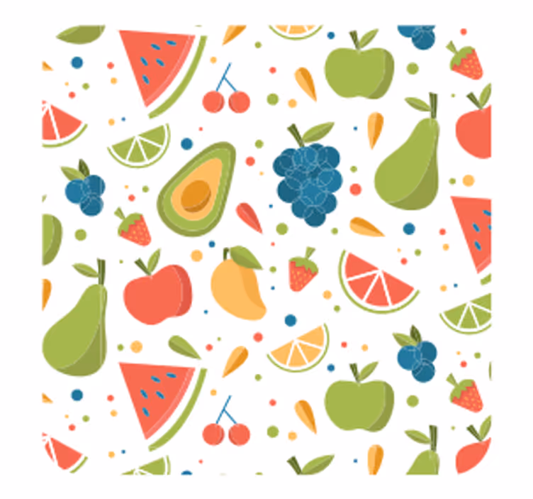 Untersetzer modern mit lebhaftem obstmotiv - TenStickers