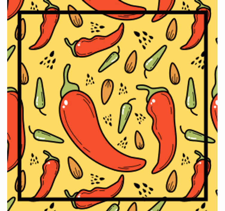 Untersetzer modern mit chili-paprika-muster - TenStickers