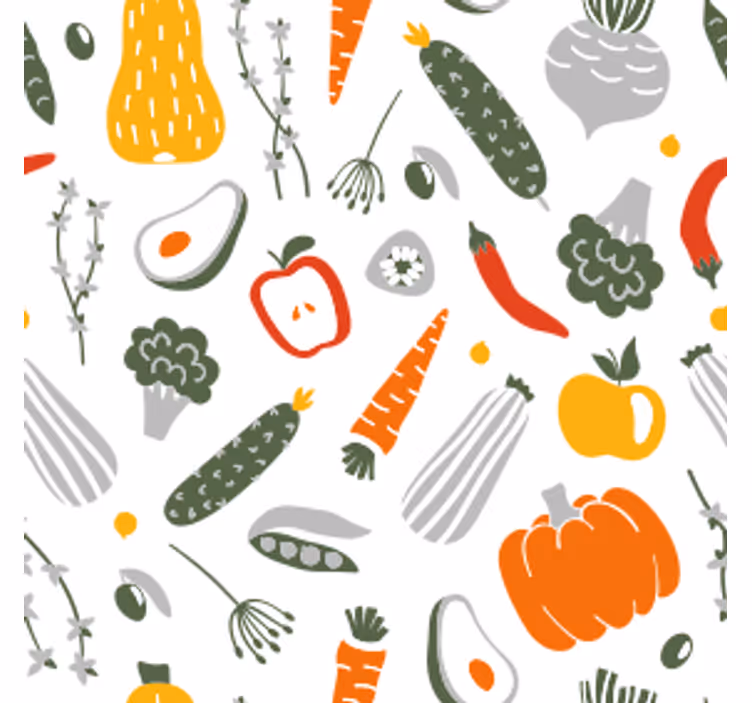 Untersetzer modern mit buntem gemüse-muster - TenStickers