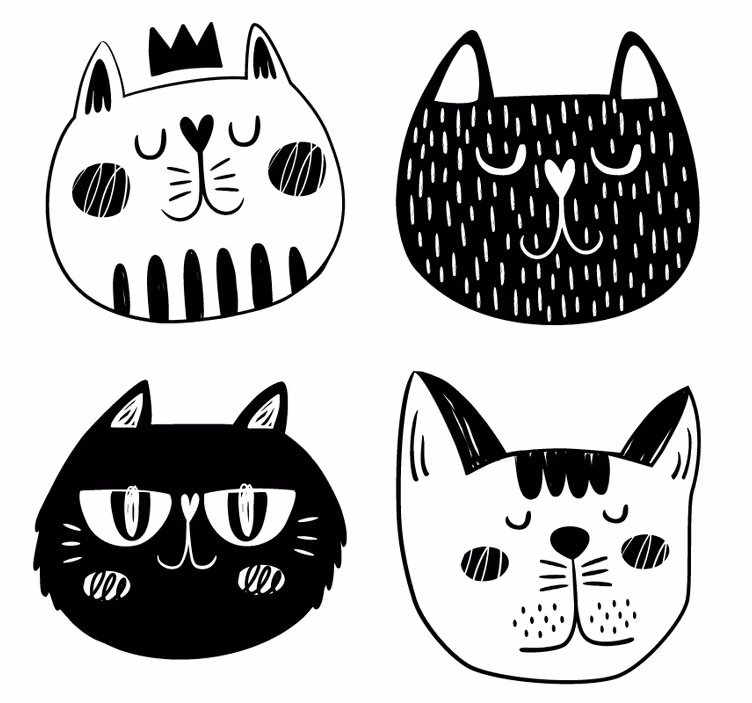 Untersetzer freak mit verspielten katzenmotiven - TenStickers