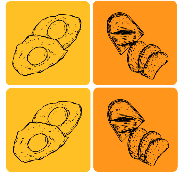Untersetzer modern mit geschnittenem avocado und brot - TenStickers