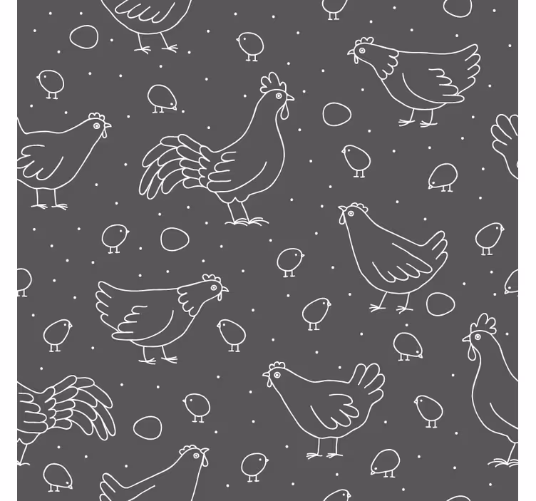 Vintage untersetzer mit huhn und küken muster - TenStickers