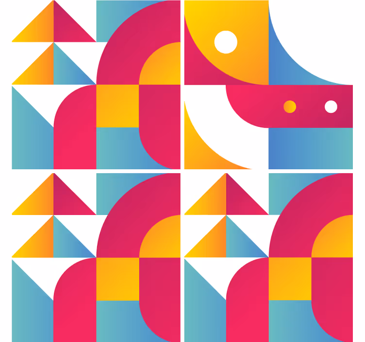 Untersetzer mit geometrischen mustern - TenStickers