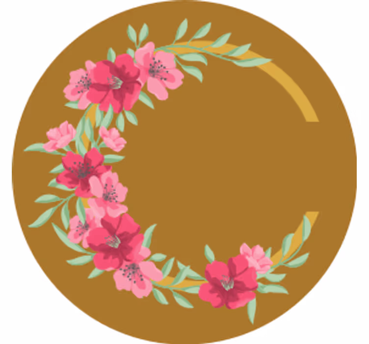 Bierdeckel mit floralem kreisförmigem design - TenStickers