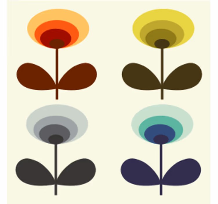 Untersetzer mit geschichteten blumenformen - TenStickers