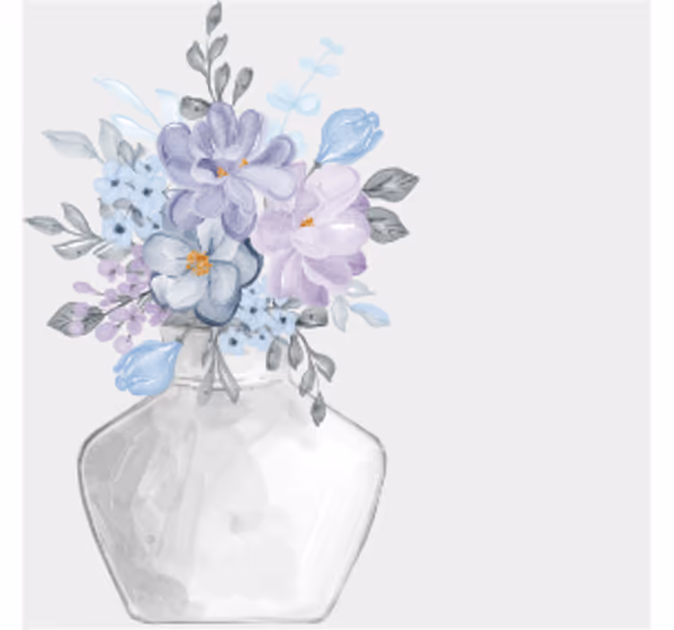 Untersetzer modern mit blumenarrangement in vase - TenStickers