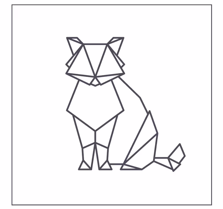 Untersetzer freak geometrische katzenfigur - TenStickers