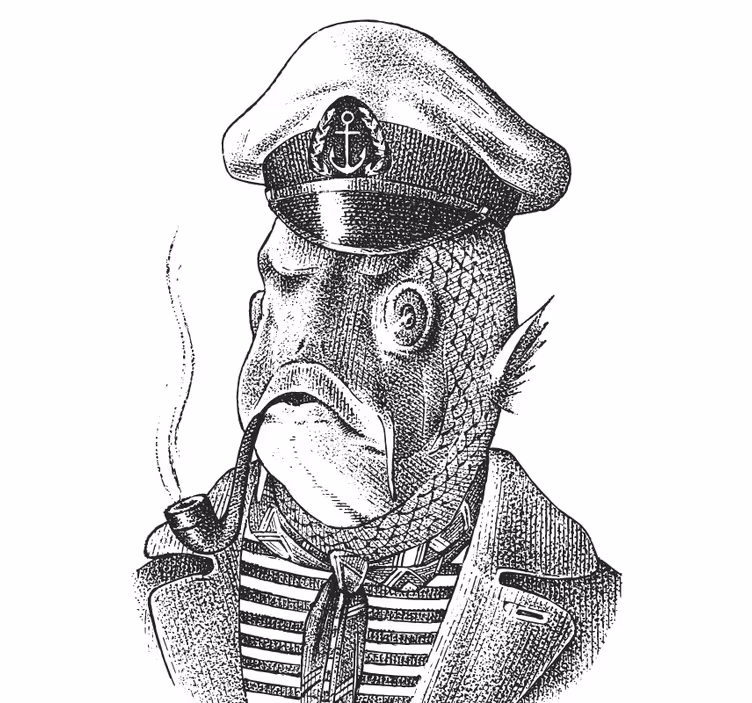 Untersetzer freak captain fisch charakter - TenStickers