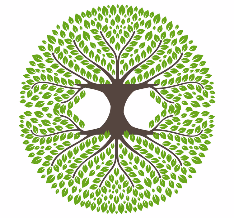 Untersetzer freak mit üppigem grünen baum-silhouette - TenStickers