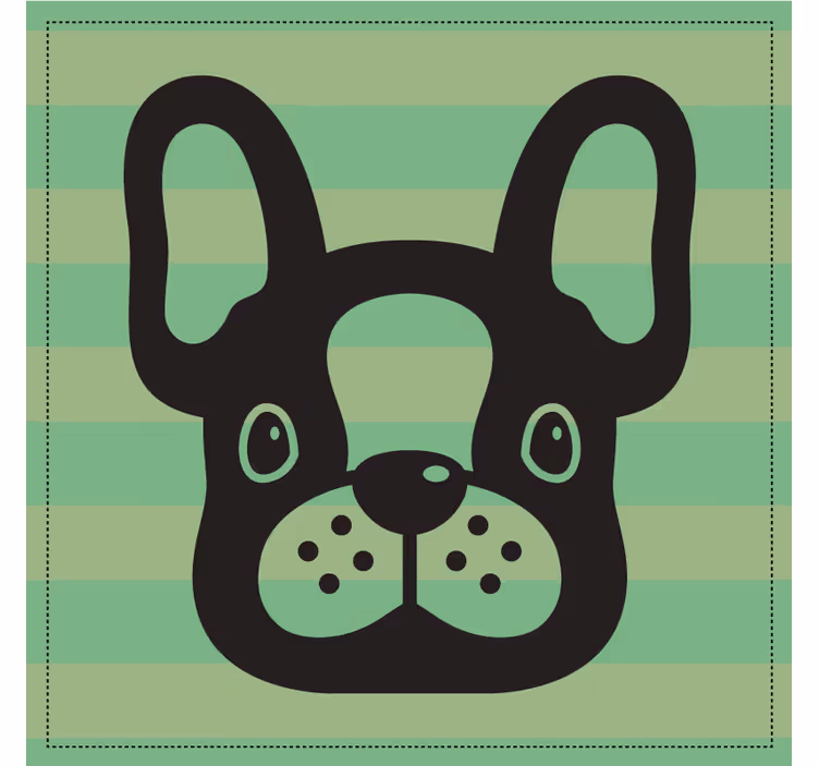 Untersetzer modern mit bulldoggen-gesicht - TenStickers