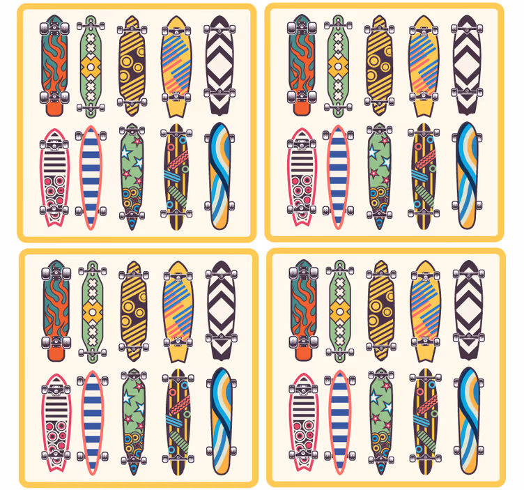Untersetzer Vintage Skateboards - TenStickers