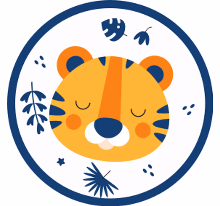 Untersetzer freak mit süßem tigerkopf - TenStickers