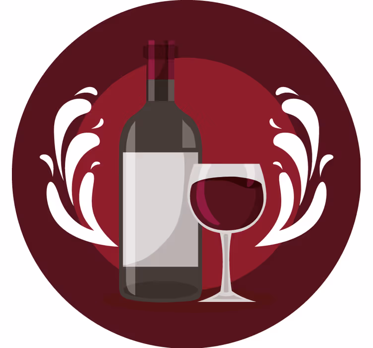 Bierdeckel weinflasche und glas - TenStickers