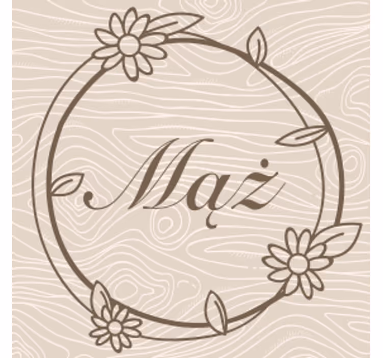 Untersetzer personalisiert mit floralem monogramm - TenStickers