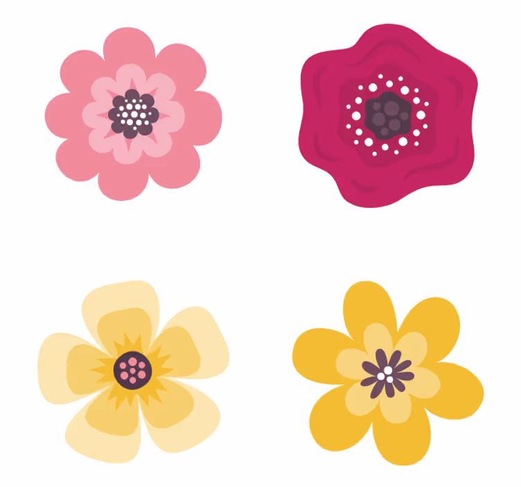 Untersetzer freak mit lebhaften blumenmustern - TenStickers