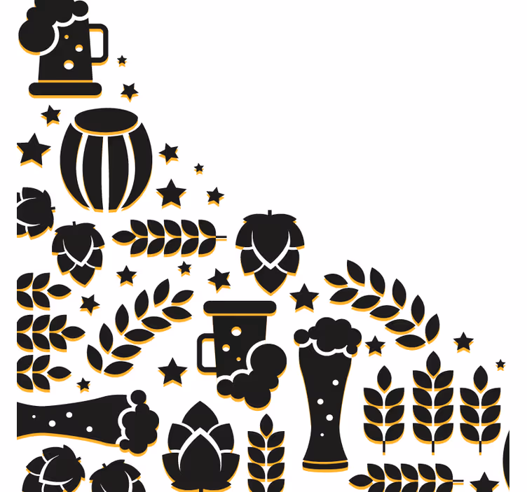 Bierdeckel bierbestandteile zusammenstellung - TenStickers