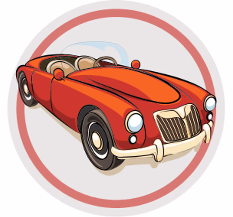 Untersetzer freak vintage rotes sportauto - TenStickers