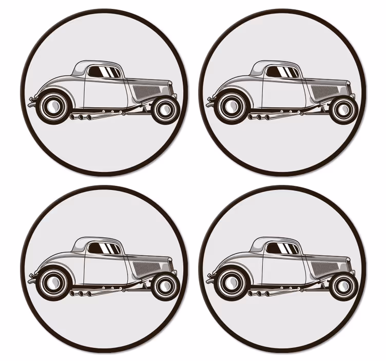 Untersetzer freak oldtimer silhouette - TenStickers
