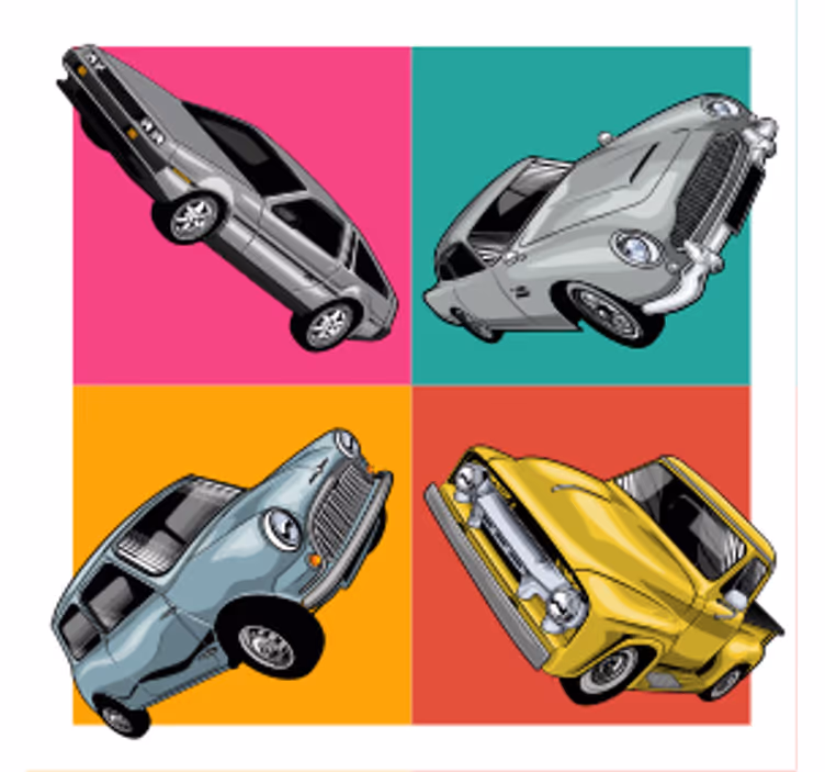 Vintage untersetzer klassische autoserie - TenStickers