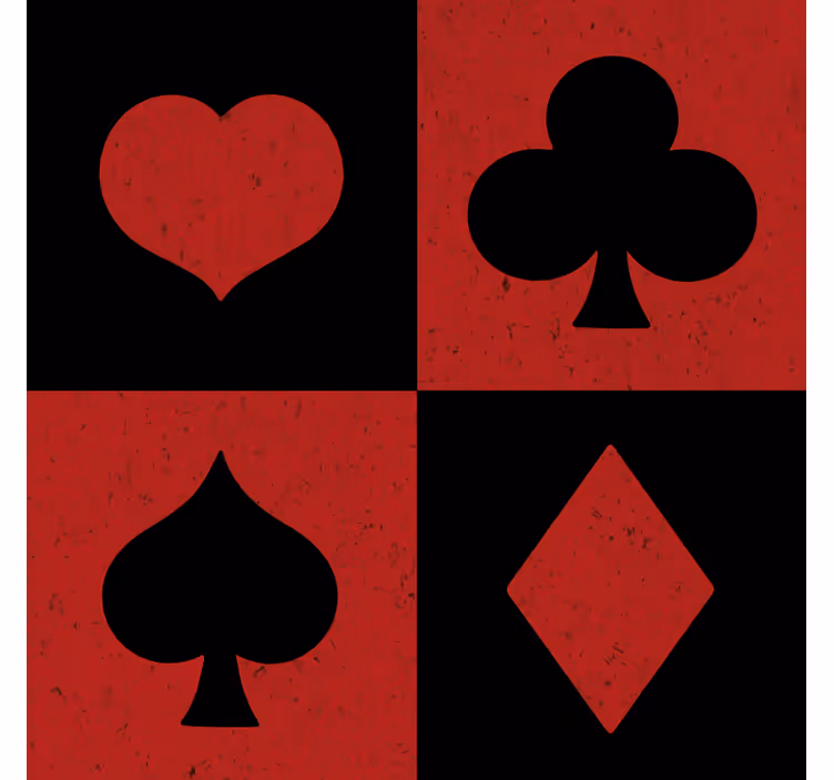 Untersetzer Freak Retro-poker rot und schwarz - TenStickers