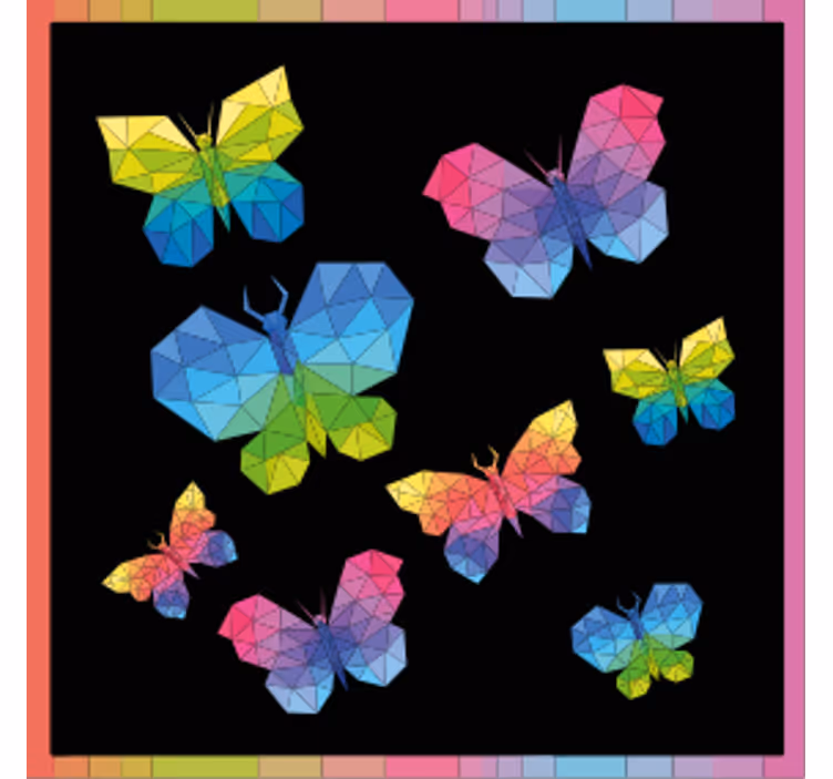 Untersetzer freak bunte geometrische schmetterlinge - TenStickers