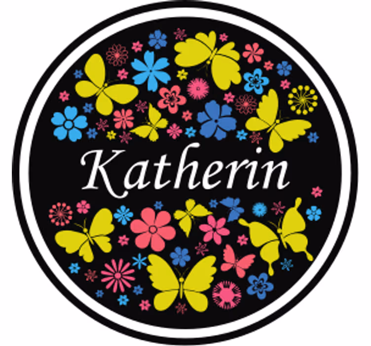 Untersetzer personalisiert mit floralem schmetterling - TenStickers