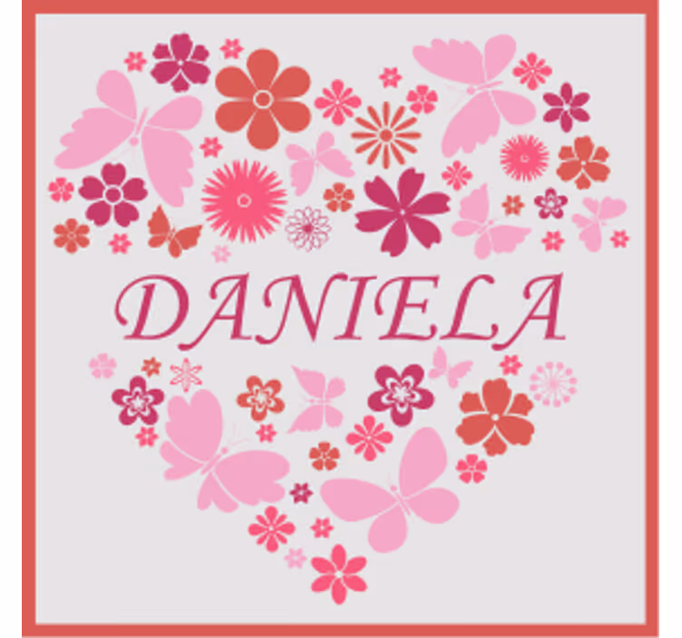 Untersetzer personalisiert herz blumenarrangement - TenStickers