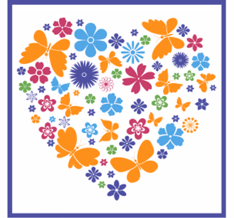 Untersetzer modern blumiges herzarrangement - TenStickers