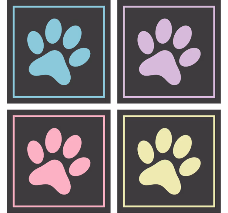Untersetzer modern pfotenabdruck formen - TenStickers