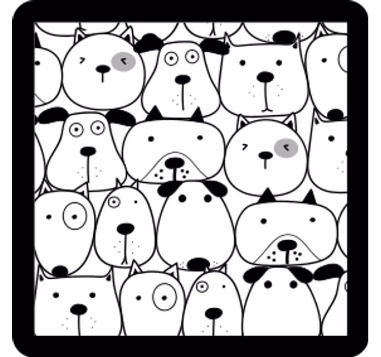 Untersetzer freak mit verspielten hundegesichtern - TenStickers