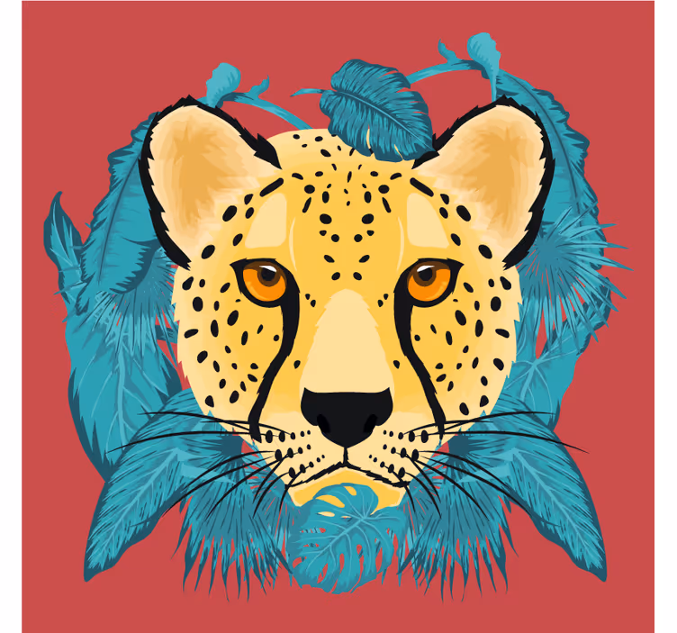 Untersetzer freak mit stilisierter leopardenillustration - TenStickers