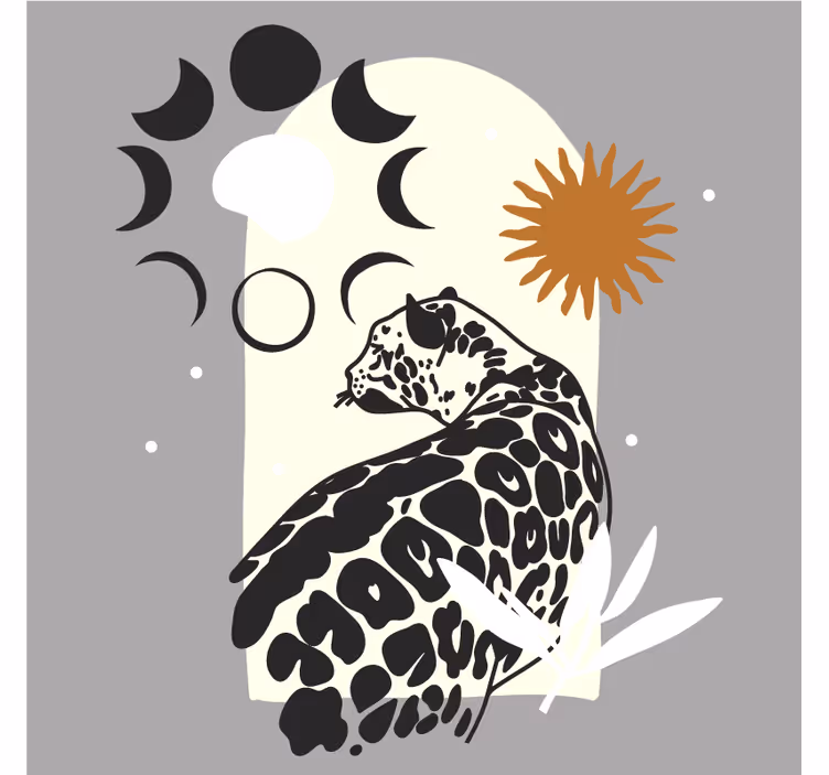 Untersetzer freak mit eleganter leopardsilhouette - TenStickers