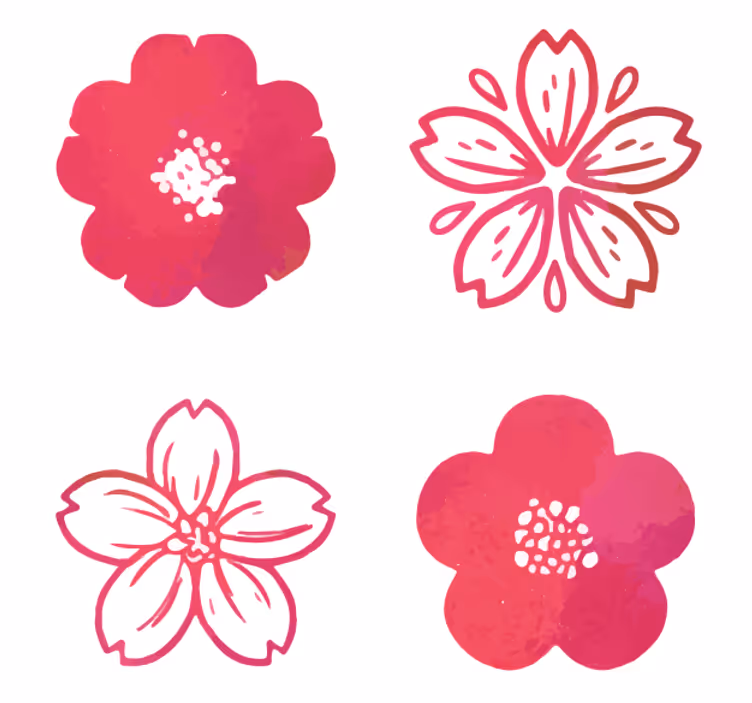 Untersetzer modern mit pinken blumenmotiven - TenStickers