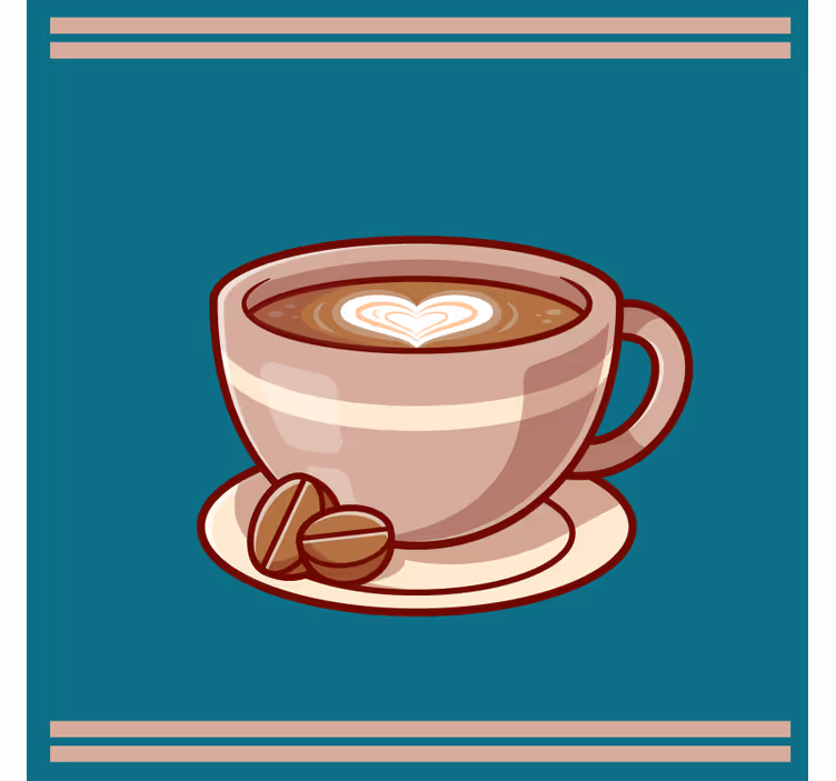 Untersetzer modern kaffeetasse mit herz - TenStickers