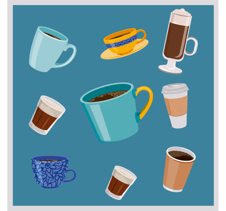 Untersetzer modern für verschiedene kaffeetassen - TenStickers