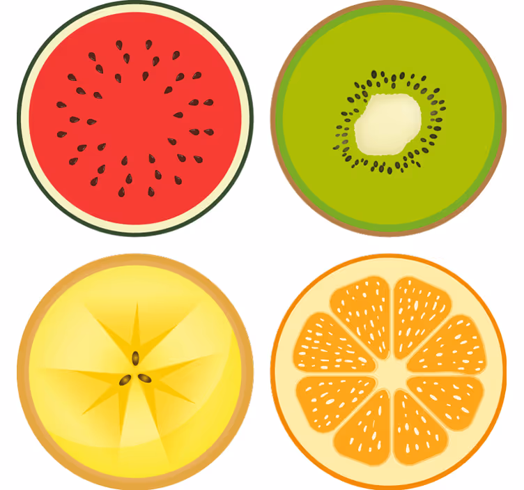 Untersetzer modern fruchtscheiben set - TenStickers
