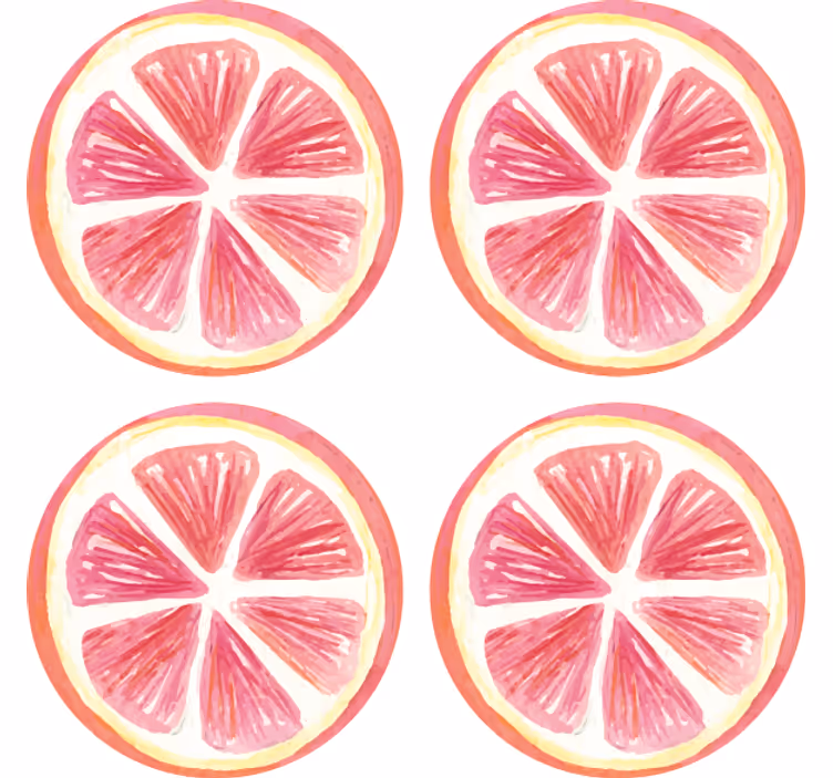 Untersetzer freak mit umrandeten rosa zitrusscheiben - TenStickers