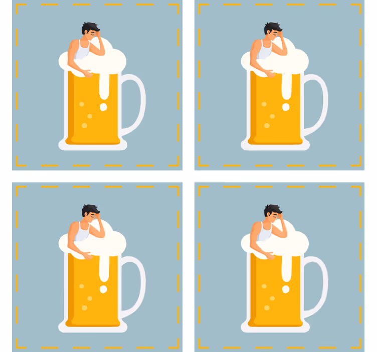 Bierdeckel entspannende bierkrug illustration - TenStickers