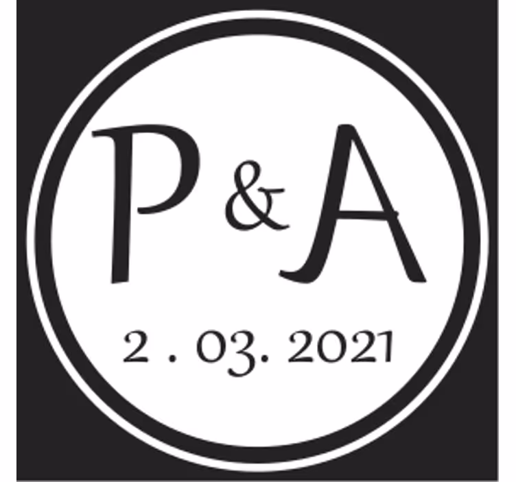 Untersetzer personalisiert mit monogramm initialen - TenStickers