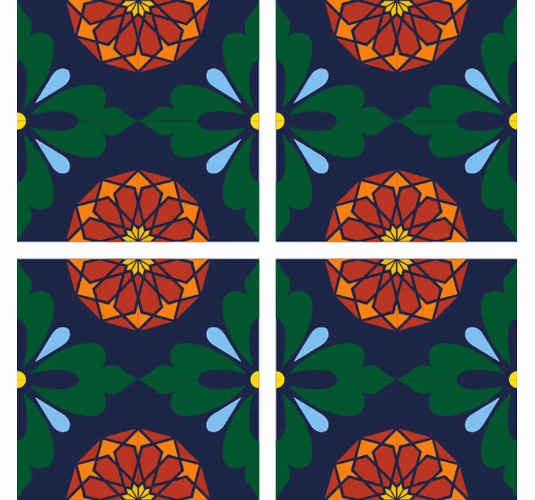 Fliesen untersetzer mit lebhaftem botanischen druck - TenStickers