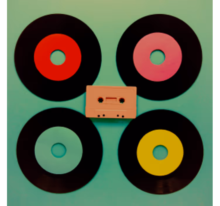 Untersetzer freak retro vinyl platten set - TenStickers