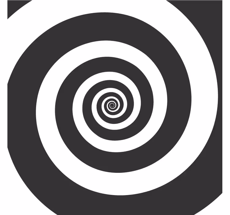 Untersetzer Vintage Schwarz-weiße hypnotische retro-spirale - TenStickers
