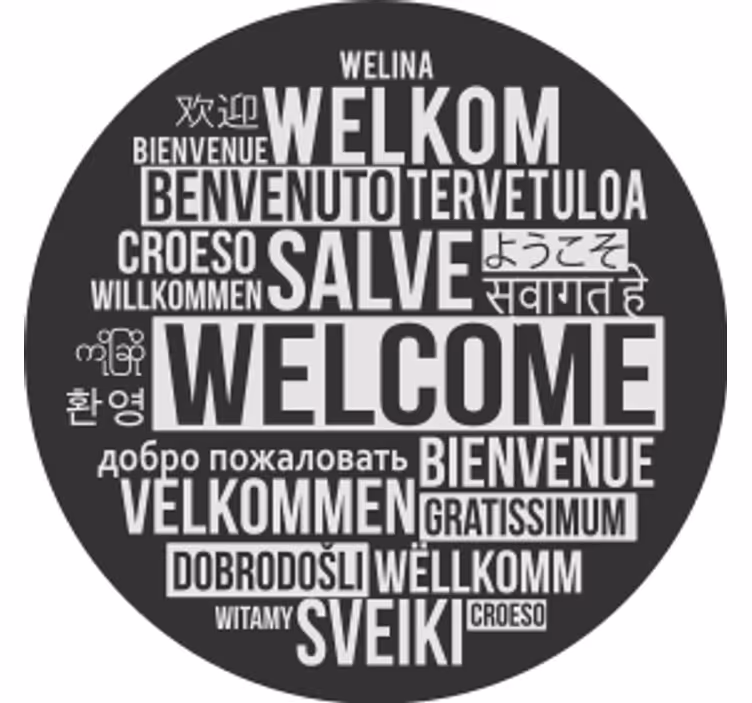 Bierdeckel mehrsprachige begrüßung willkommen - TenStickers