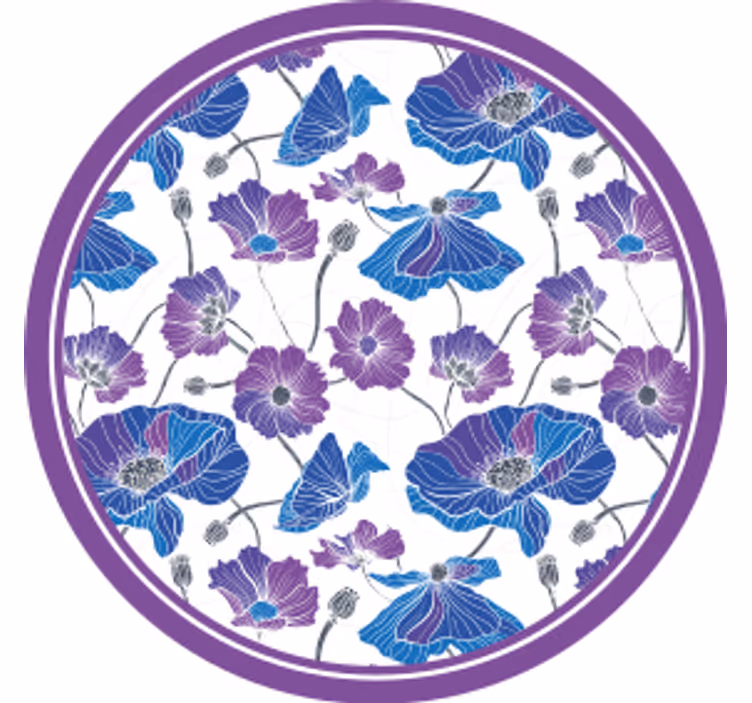 Untersetzer modern mit floralem muster in lila - TenStickers